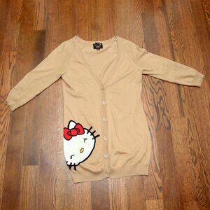 RARE Forever 21 x Hello Kitty Long Beige Cardigan (2011 Collab) M